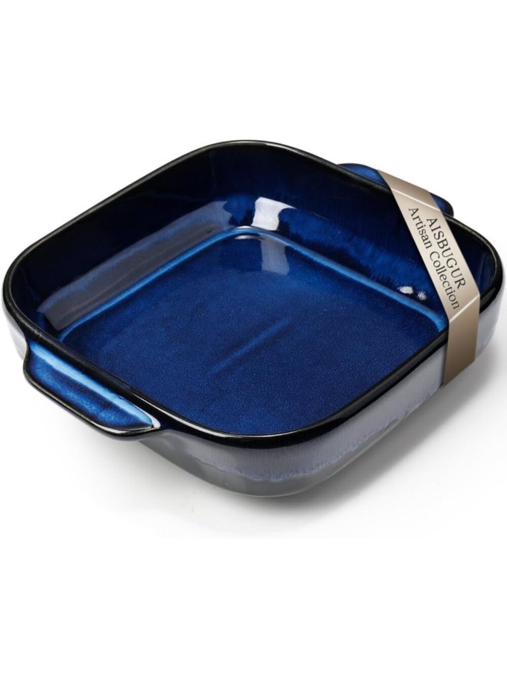 Ceramic 8x8 Square Baking Dish with Handle - Perfect for Brownies & Casseroles